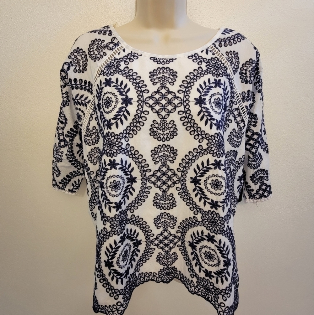 Junction West Embroidered Short Sleeve Top